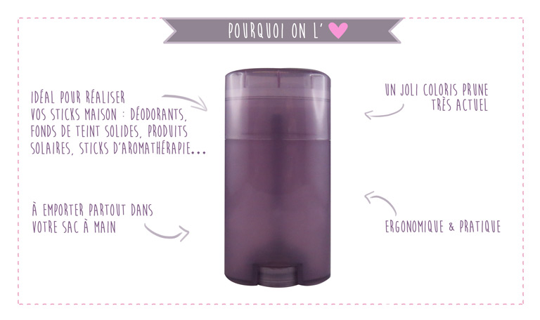 Etui à stick violet transparent 50 ml - Aroma-Zone