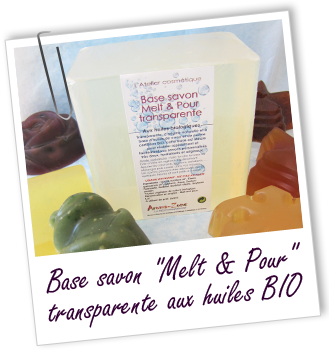 Base de savon Melt & Pour transparente aux huiles BIO - Aroma-Zone