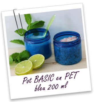 Pot PET recyclé 200 ml bleu BASIC - Aroma-Zone